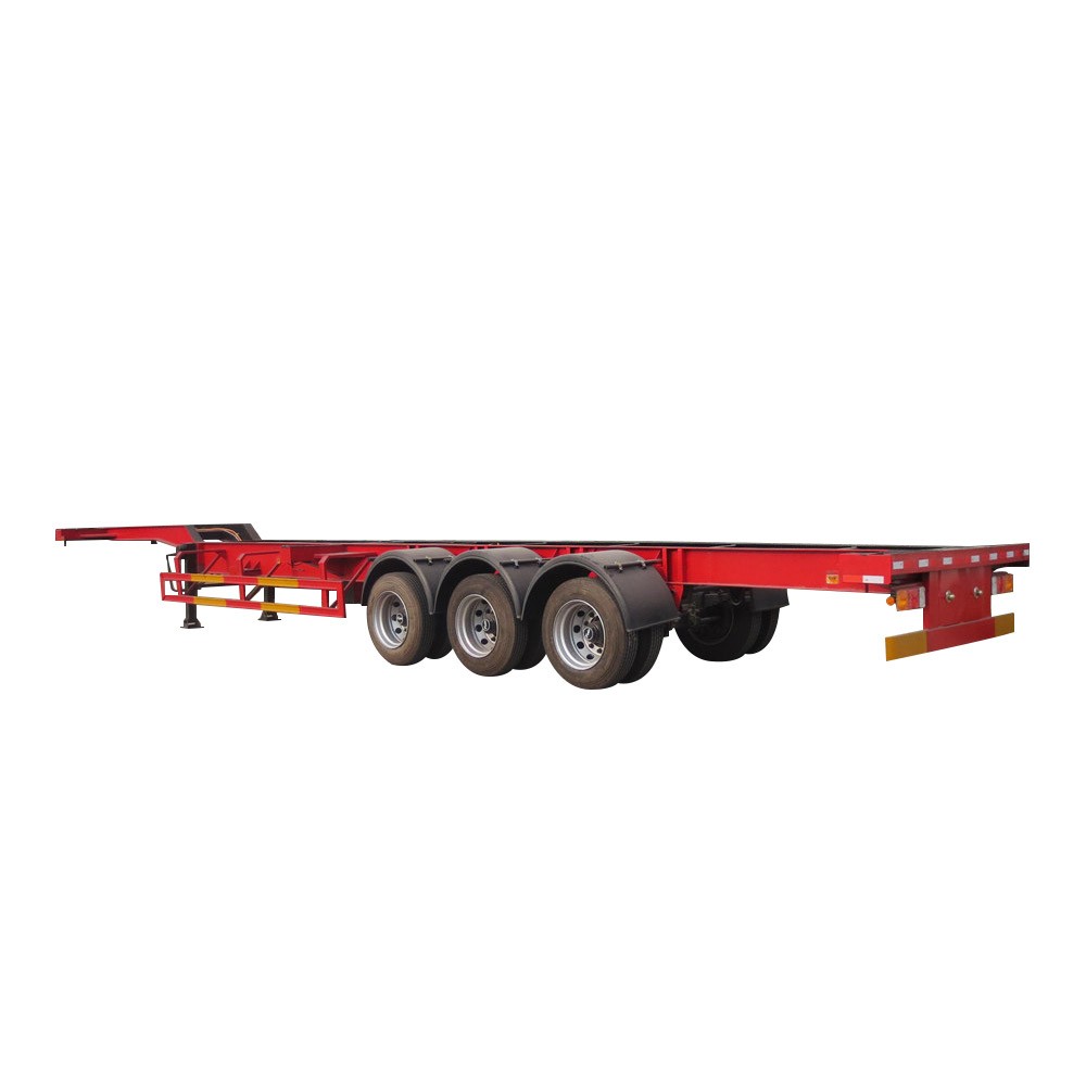 3 Axle ISO 40 피트 컨테이너 플랫 베드 세미 트레일러